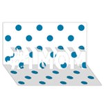 Polka Dots - Cerulean on White #1 MOM 3D Greeting Cards (8x4)