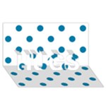 Polka Dots - Cerulean on White HUGS 3D Greeting Card (8x4)