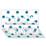 Polka Dots - Cerulean on White Best Wish 3D Greeting Card (8x4)