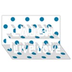 Polka Dots - Cerulean on White Laugh Live Love 3D Greeting Card (8x4)