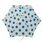 Polka Dots - Cerulean on White Mini Umbrella
