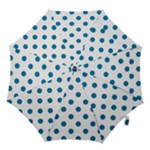 Polka Dots - Cerulean on White Hook Handle Umbrella (Small)