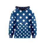 Polka Dots - White on Dark Cerulean Kid s Pullover Hoodie