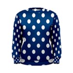 Polka Dots - White on Dark Cerulean Women s Sweatshirt