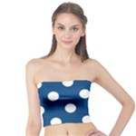 Polka Dots - White on Dark Cerulean Tube Top