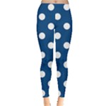 Polka Dots - White on Dark Cerulean Women s Leggings