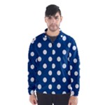 Polka Dots - White on Dark Cerulean Wind Breaker (Men)