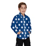 Polka Dots - White on Dark Cerulean Wind Breaker (Kids)