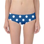 Polka Dots - White on Dark Cerulean Classic Bikini Bottoms