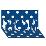 Polka Dots - White on Dark Cerulean MOM 3D Greeting Card (8x4)