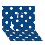 Polka Dots - White on Dark Cerulean Apple 3D Greeting Card (7x5)