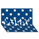 Polka Dots - White on Dark Cerulean SORRY 3D Greeting Card (8x4)