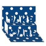 Polka Dots - White on Dark Cerulean TAKE CARE 3D Greeting Card (7x5)