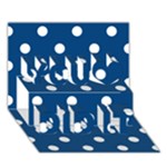 Polka Dots - White on Dark Cerulean You Did It 3D Greeting Card (7x5)