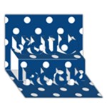 Polka Dots - White on Dark Cerulean You Rock 3D Greeting Card (7x5)