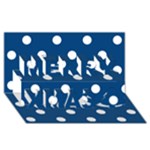 Polka Dots - White on Dark Cerulean Merry Xmas 3D Greeting Card (8x4)