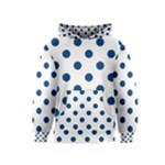 Polka Dots - Dark Cerulean on White Kid s Pullover Hoodie