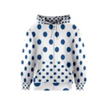 Polka Dots - Dark Cerulean on White Kid s Zipper Hoodie