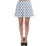 Polka Dots - Dark Cerulean on White Skater Skirt