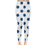 Polka Dots - Dark Cerulean on White Women s Leggings