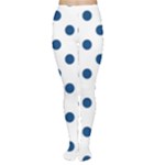 Polka Dots - Dark Cerulean on White Women s Tights