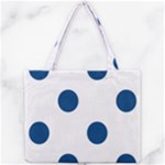 Polka Dots - Dark Cerulean on White Mini Tote Bag