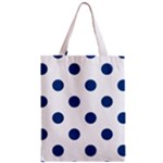 Polka Dots - Dark Cerulean on White Zipper Classic Tote Bag