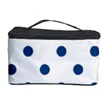Polka Dots - Dark Cerulean on White Cosmetic Storage Case