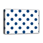 Polka Dots - Dark Cerulean on White Deluxe Canvas 18  x 12  (Stretched)