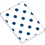 Polka Dots - Dark Cerulean on White Large Memo Pads