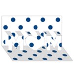 Polka Dots - Dark Cerulean on White MOM 3D Greeting Card (8x4)