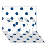 Polka Dots - Dark Cerulean on White BOY 3D Greeting Card (7x5)