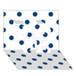 Polka Dots - Dark Cerulean on White LOVE 3D Greeting Card (7x5)