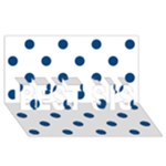 Polka Dots - Dark Cerulean on White BEST SIS 3D Greeting Card (8x4)