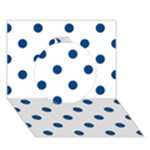Polka Dots - Dark Cerulean on White Circle 3D Greeting Card (7x5)