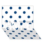Polka Dots - Dark Cerulean on White HOPE 3D Greeting Card (7x5)