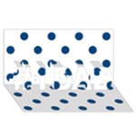 Polka Dots - Dark Cerulean on White #1 DAD 3D Greeting Card (8x4)