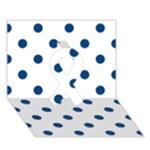 Polka Dots - Dark Cerulean on White Ribbon 3D Greeting Card (7x5)