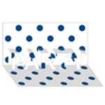 Polka Dots - Dark Cerulean on White PARTY 3D Greeting Card (8x4)