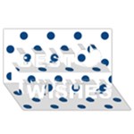 Polka Dots - Dark Cerulean on White Best Wish 3D Greeting Card (8x4)
