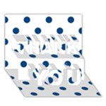 Polka Dots - Dark Cerulean on White THANK YOU 3D Greeting Card (7x5)
