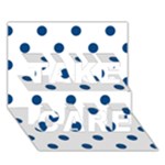 Polka Dots - Dark Cerulean on White TAKE CARE 3D Greeting Card (7x5)