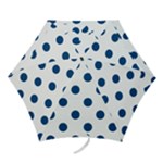 Polka Dots - Dark Cerulean on White Mini Umbrella
