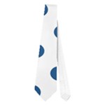 Polka Dots - Dark Cerulean on White Necktie (One Side)