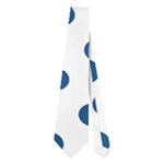 Polka Dots - Dark Cerulean on White Necktie (Two Side)