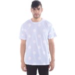 Polka Dots - White on Pastel Blue Men s Sport Mesh Tee