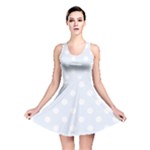 Polka Dots - White on Pastel Blue Reversible Skater Dress