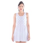 Polka Dots - White on Pastel Blue Scoop Neck Skater Dress