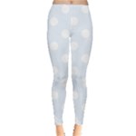 Polka Dots - White on Pastel Blue Women s Leggings