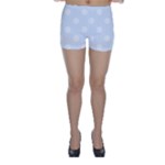 Polka Dots - White on Pastel Blue Skinny Shorts